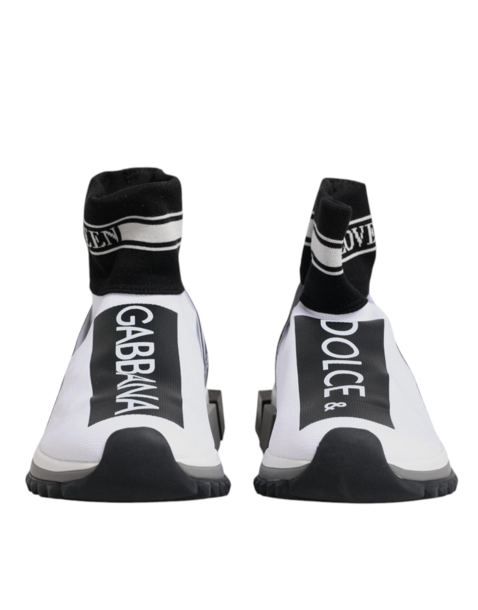 Dolce & Gabbana White Black Sorrento Socks Sneakers Shoes - Le schmidt