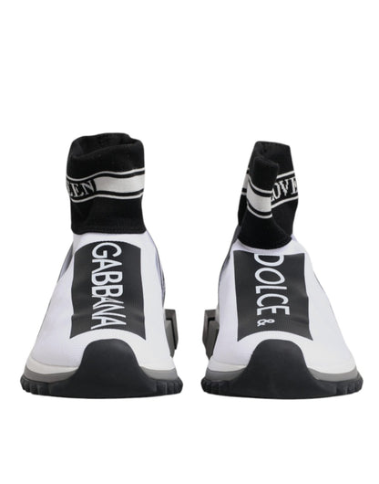 Dolce & Gabbana White Black Sorrento Socks Sneakers Shoes - Le schmidt