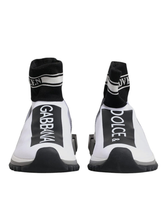 Dolce & Gabbana White Black Sorrento Socks Sneakers Shoes - Le schmidt