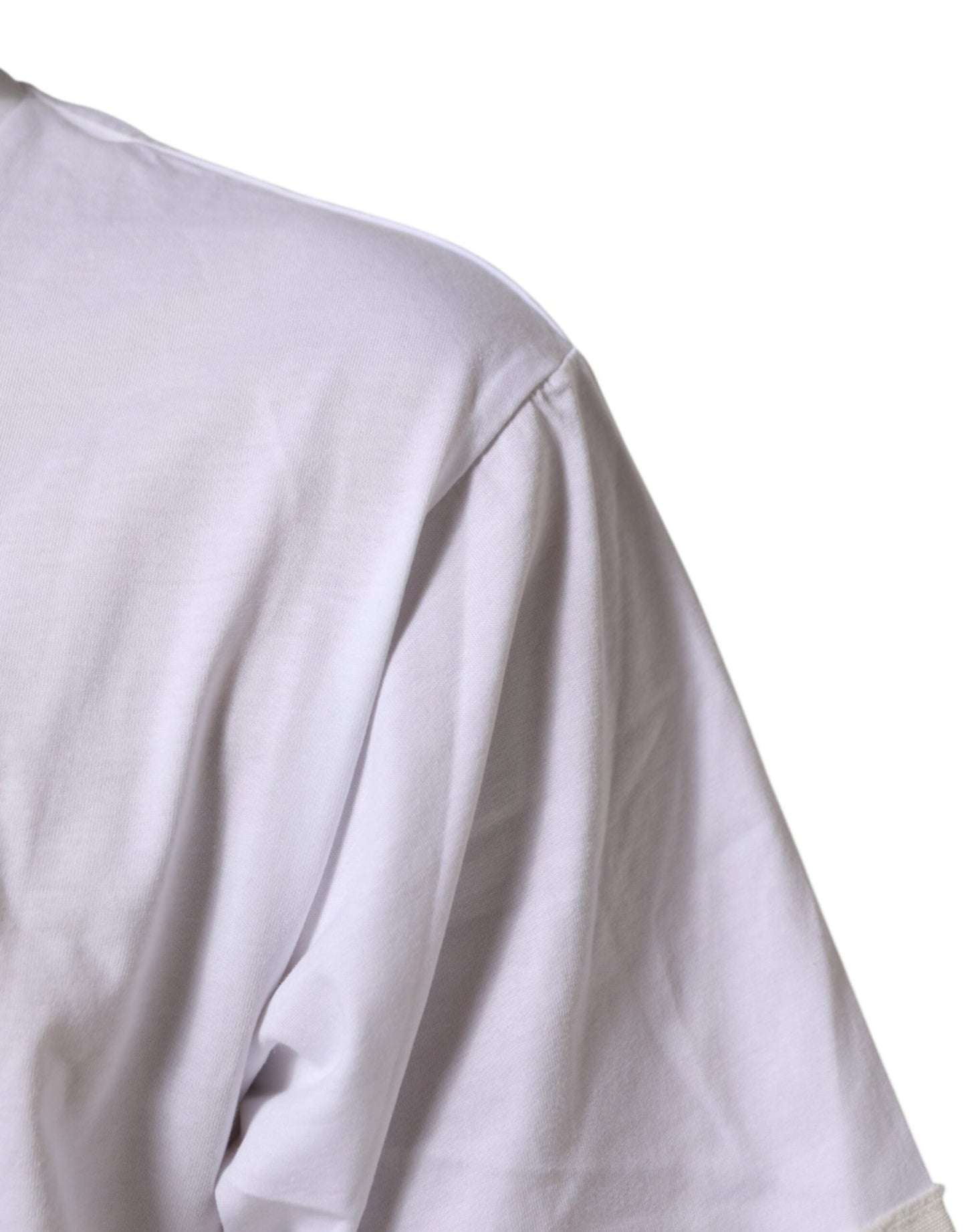 Dolce & Gabbana White Graphic Print Cotton Crew Neck T-shirt - Le schmidt