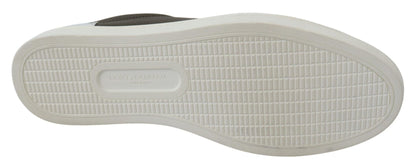 Dolce & Gabbana White Green Leather Low Top Sneakers Shoes - Le schmidt