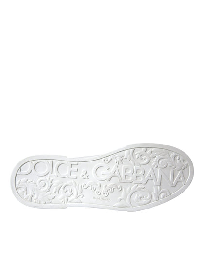 Dolce & Gabbana White Leather DG Logo Casual Low Top Sneakers Shoes - Le schmidt