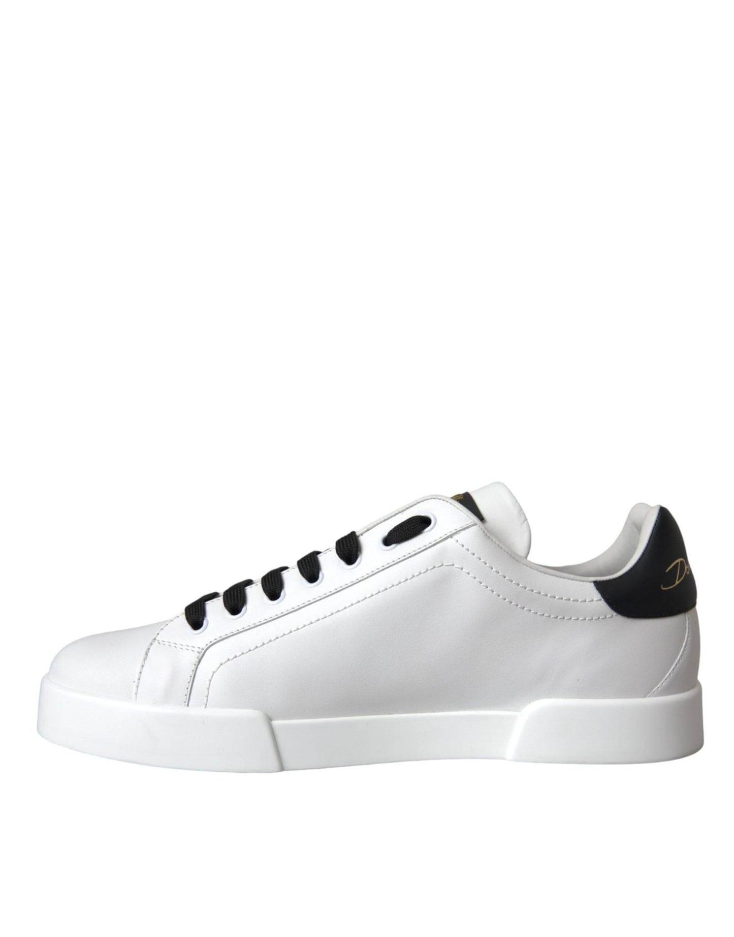 Dolce & Gabbana White Leather DG Logo Casual Low Top Sneakers Shoes - Le schmidt