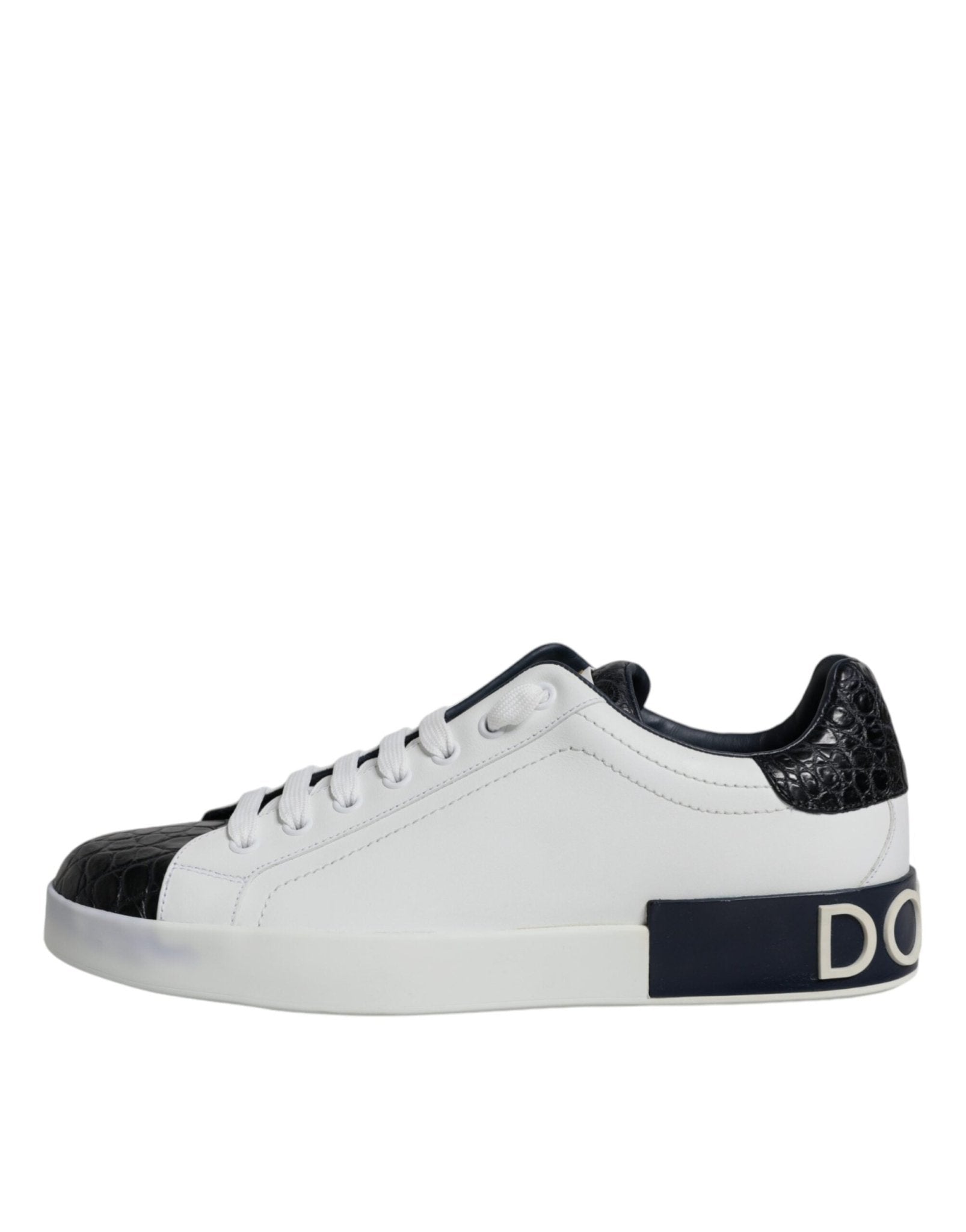 Dolce & Gabbana White Leather Logo Portofino Sneaker Shoes - Le schmidt