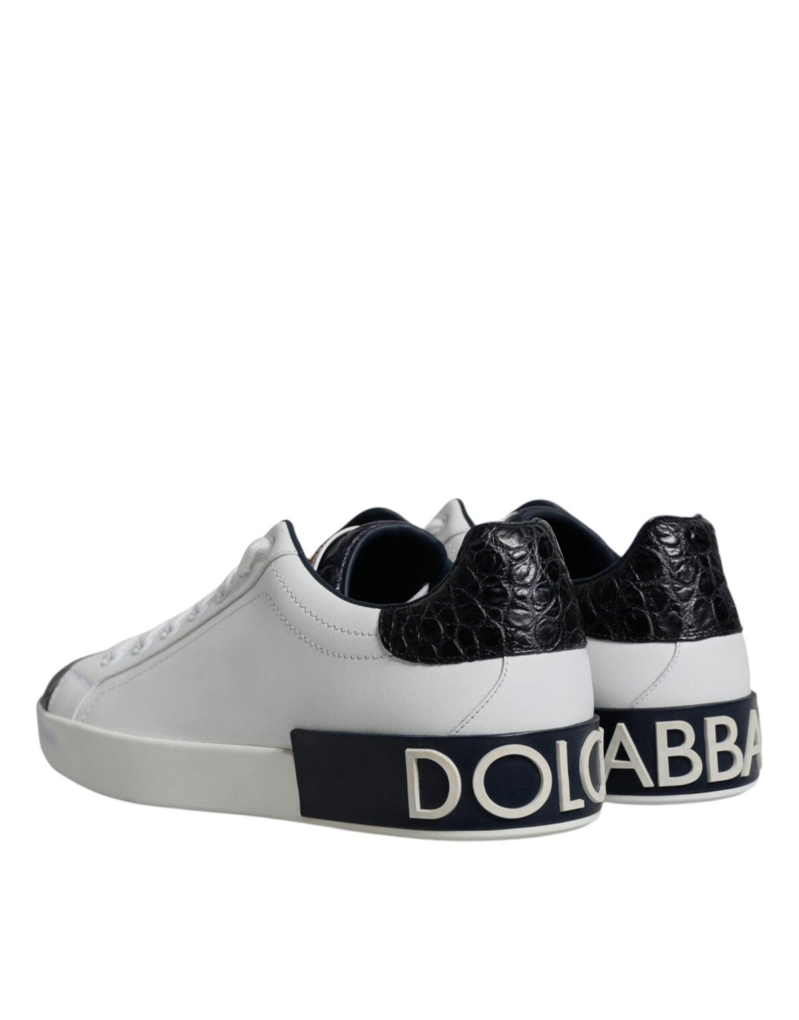 Dolce & Gabbana White Leather Logo Portofino Sneaker Shoes - Le schmidt