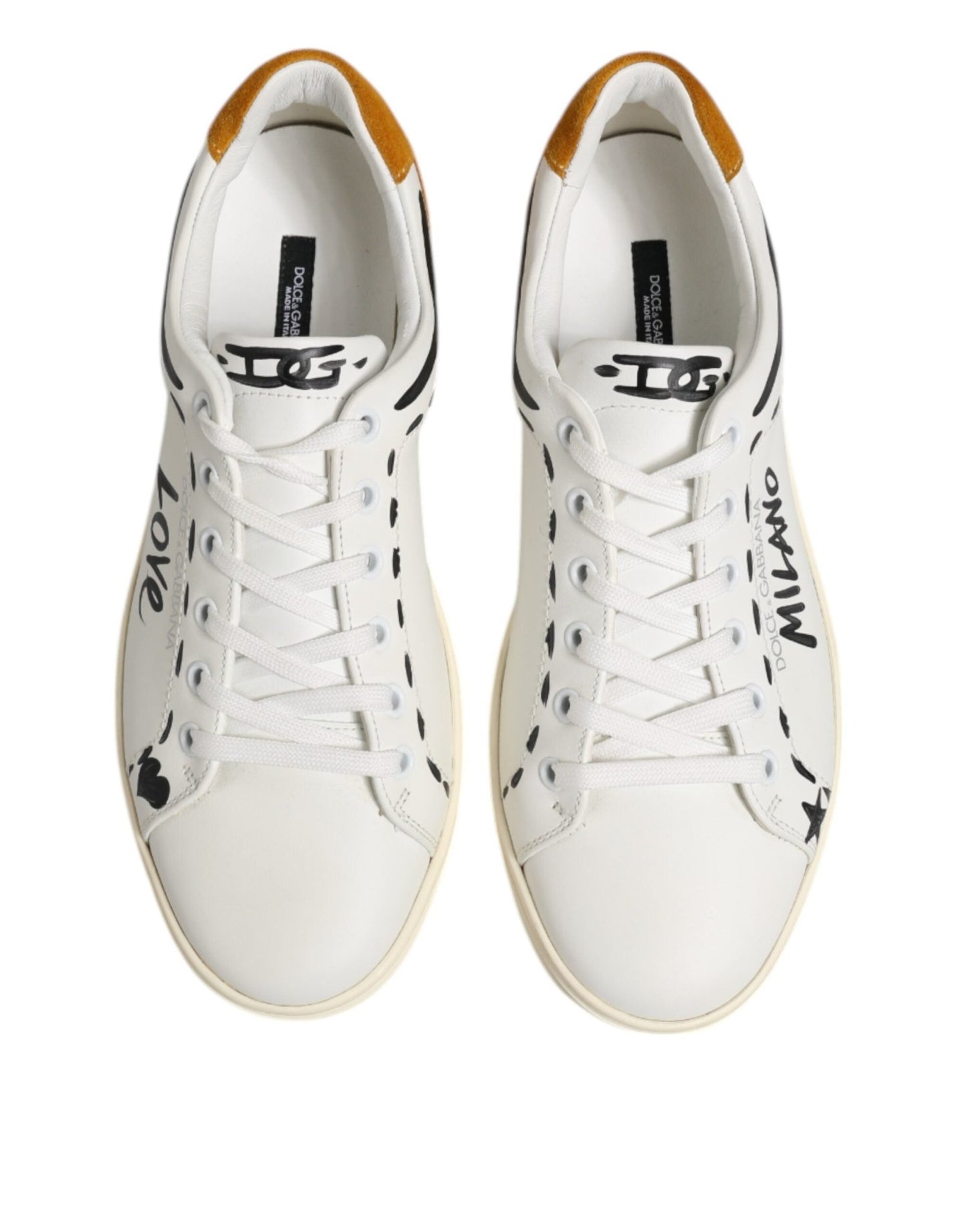 Dolce & Gabbana White Leather MILANO Low Top Sneakers Shoes - Le schmidt