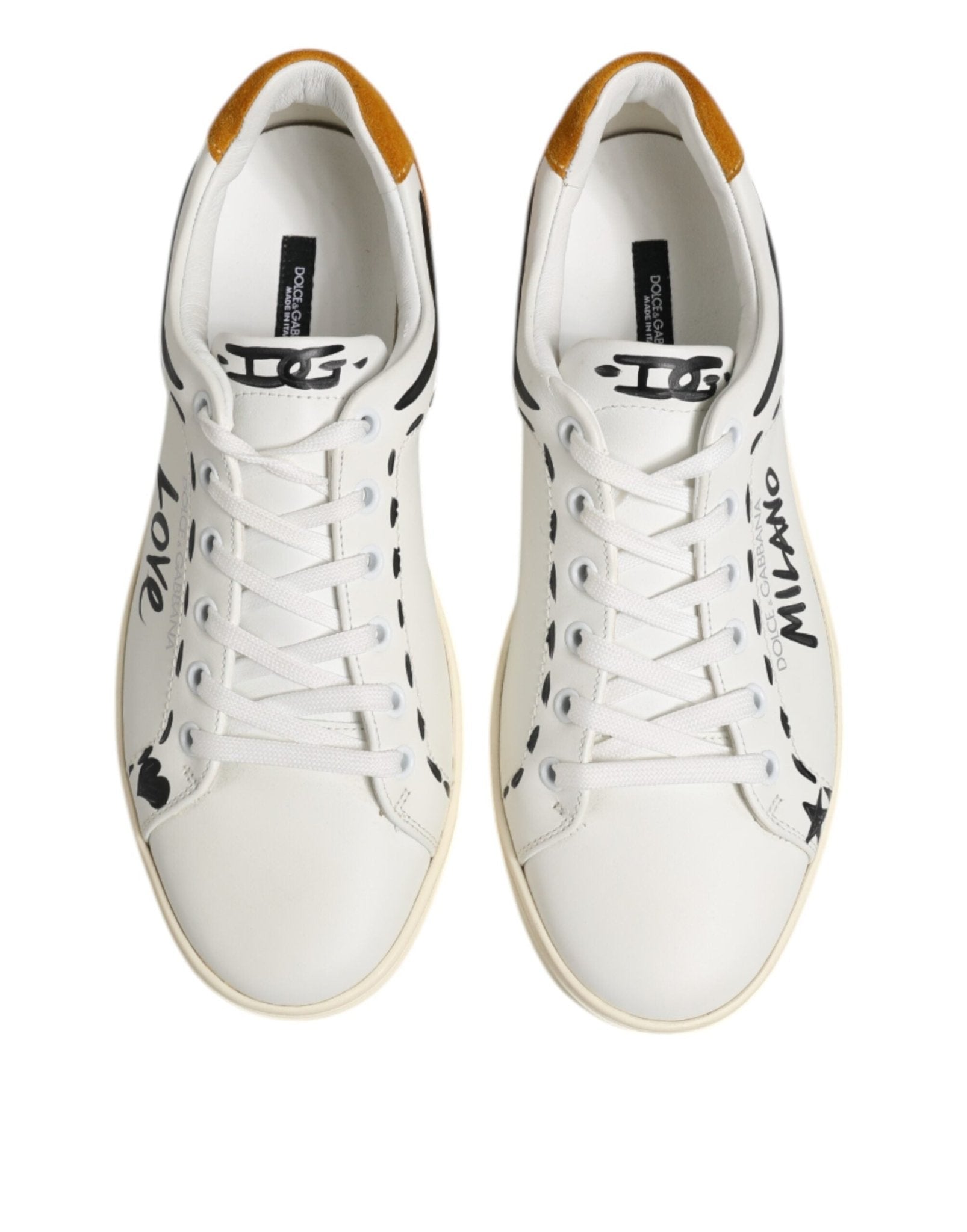 Dolce & Gabbana White Leather MILANO Low Top Sneakers Shoes - Le schmidt