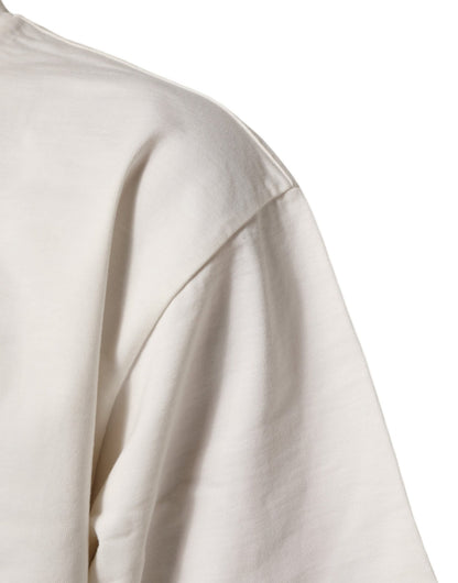 Dolce & Gabbana White Logo Print Cotton Crew Neck Men T-shirt - Le schmidt
