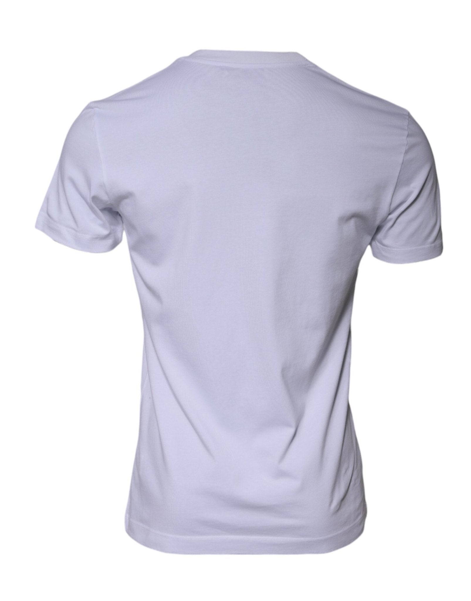 Dolce & Gabbana White Logo Print Cotton Crew Neck T-shirt - Le schmidt