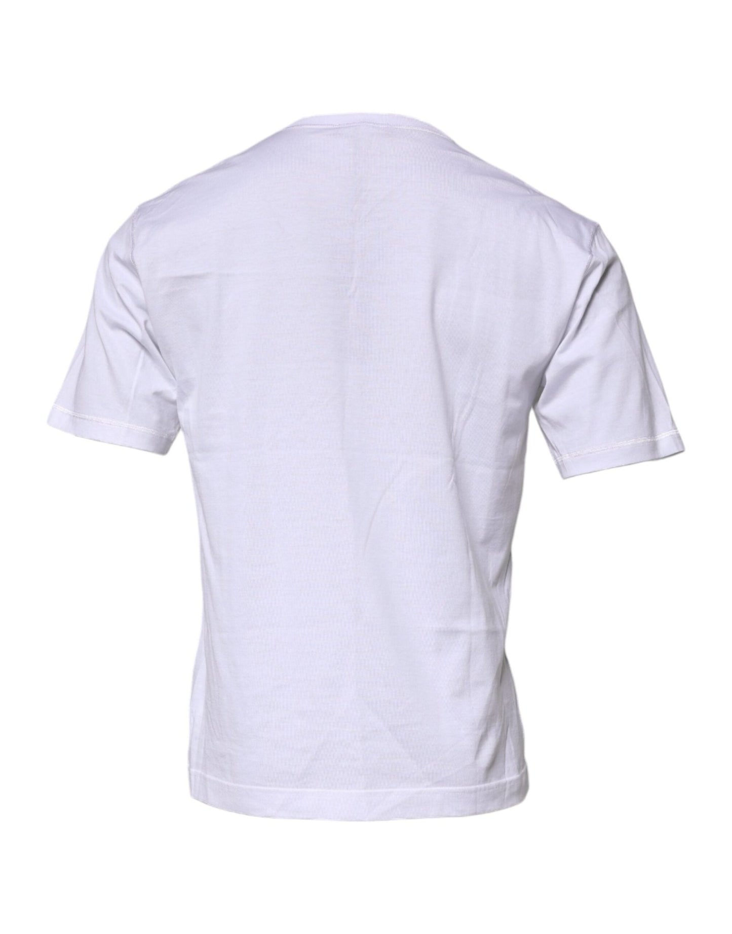 Dolce & Gabbana White Logo Tape Cotton Crew Neck T-shirt - Le schmidt