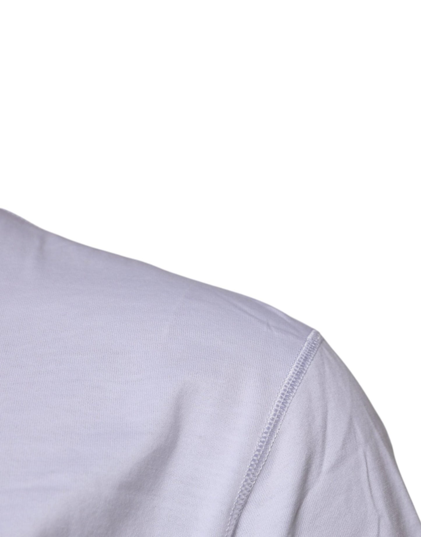 Dolce & Gabbana White Logo Tape Cotton Crew Neck T-shirt - Le schmidt