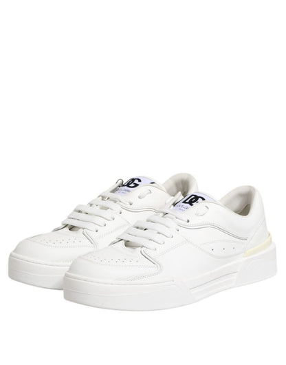 Dolce & Gabbana White Miami Leather Low Top Sneakers Shoes - Le schmidt