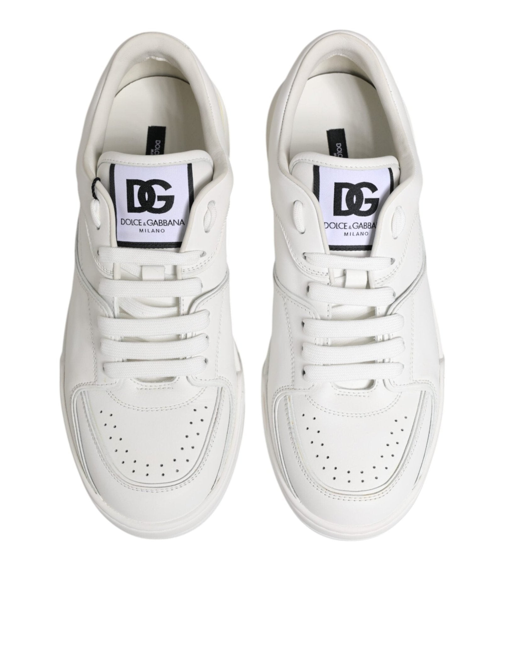 Dolce & Gabbana White Miami Leather Low Top Sneakers Shoes - Le schmidt