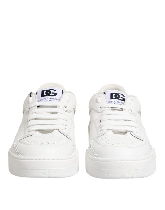 Dolce & Gabbana White Miami Leather Low Top Sneakers Shoes - Le schmidt