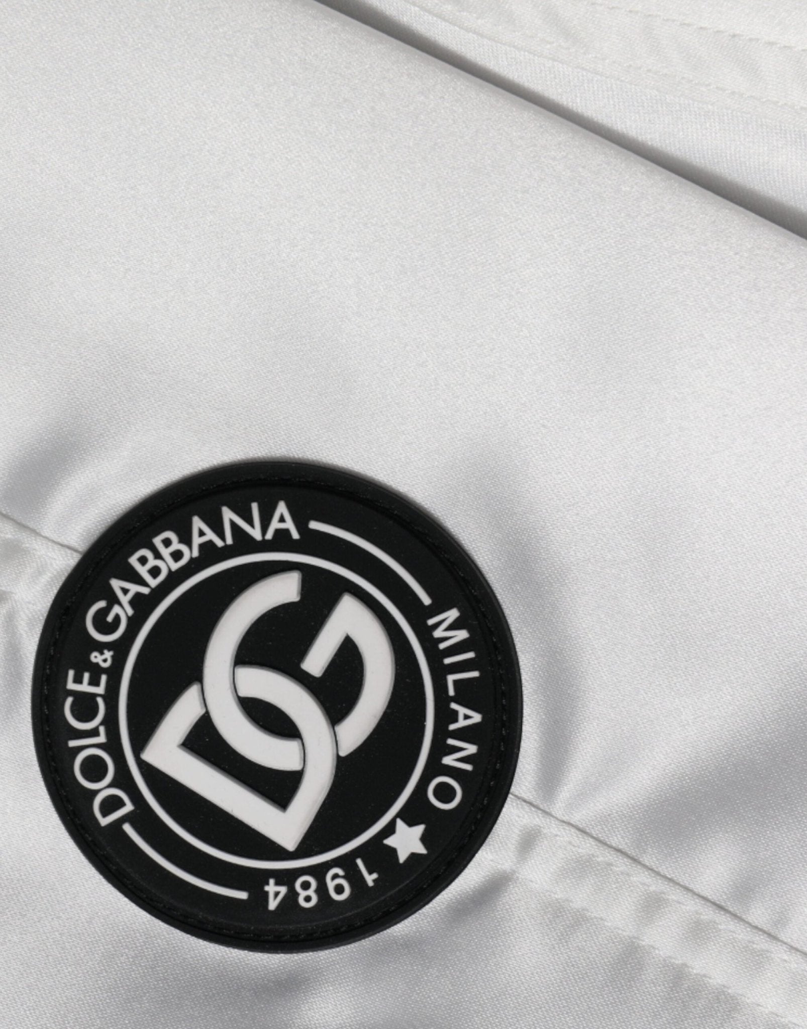 Dolce & Gabbana White Polyester Logo Full Zip Bomber Jacket - Le schmidt