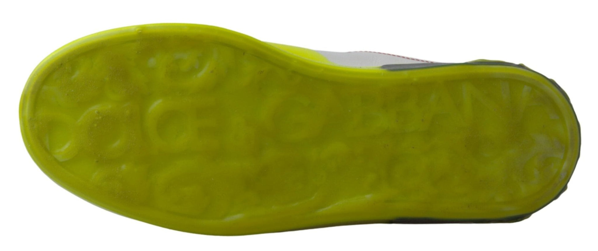 Dolce & Gabbana White Yellow Portofino Leather Sneakers Shoes - Le schmidt
